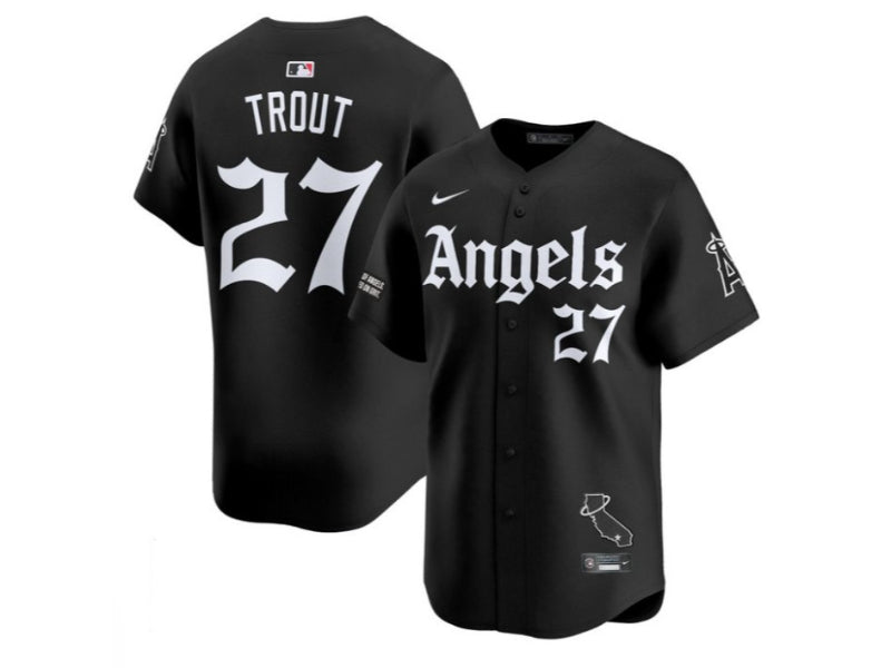 Los Angeles Angels Mike Trout Gothic Halo Black 27