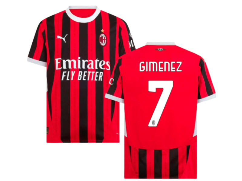 AC Milan Santiago Giménez 2024-25 Home Red 7