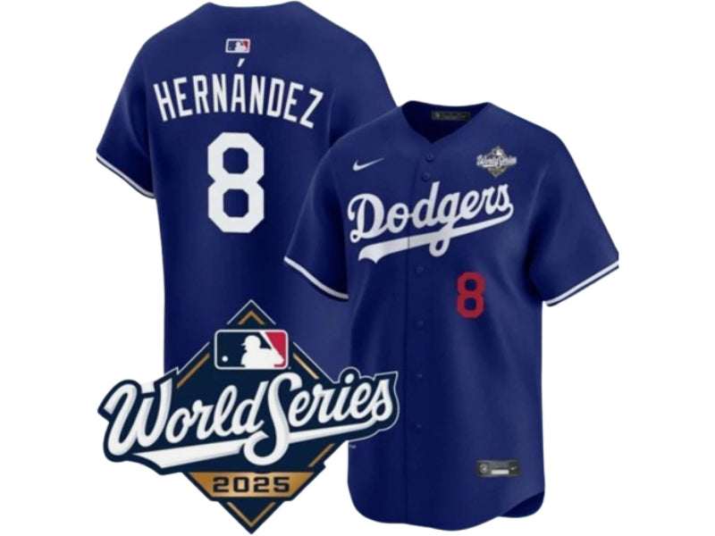 Los Angeles Dodgers Kike Hernandez 2025 World Series Champions Blue 8