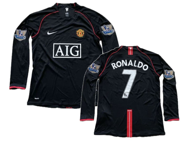 Manchester United 2007-08 Cristiano Ronaldo Long Sleeve Black 7