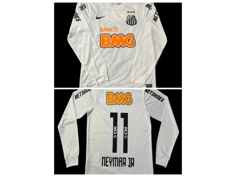 Santos 2012 Neymar da Silva Santos Jr White Long Sleeve 11