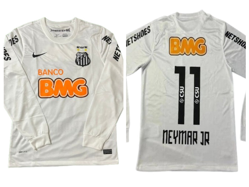 Santos 2012 Neymar da Silva Santos Jr White Long Sleeve 11