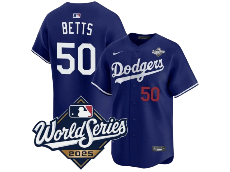 Los Angeles Dodgers Mookie Betts 2025 World Series Blue 50